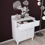 DF11101 4 Çekmeceli Şifonyer – Geniş Depolama Alanlı, Modern Beyaz Çekmeceli Dolap