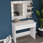 DF02111 Tokyo Hollywood Işıklı Aynalı İki Çekmeceli Raflı Makyaj Masası