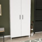 DF08106 Ada Çift Kapaklı Çok Amaçlı Dolap, Seyyar Raflı Kiler ve Mutfak Düzenleme Dolabı