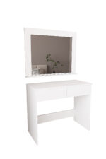 DF02110B Sakura Aynalı Beyaz Makyaj Masası - Görsel 4