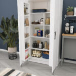 DF15105 Tekerlekli Kiler Dolabı – Kapak İçi Raflı, Geniş Depolama Alanlı Yüksek Raflı Mutfak Dolabı