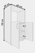 DF15101B Kapaklı Mikro Dalga Dolabı Çok Amaçlı Mutfak Dolabı - Görsel 6