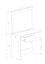 DF02110B Sakura Aynalı Beyaz Makyaj Masası - Görsel 5