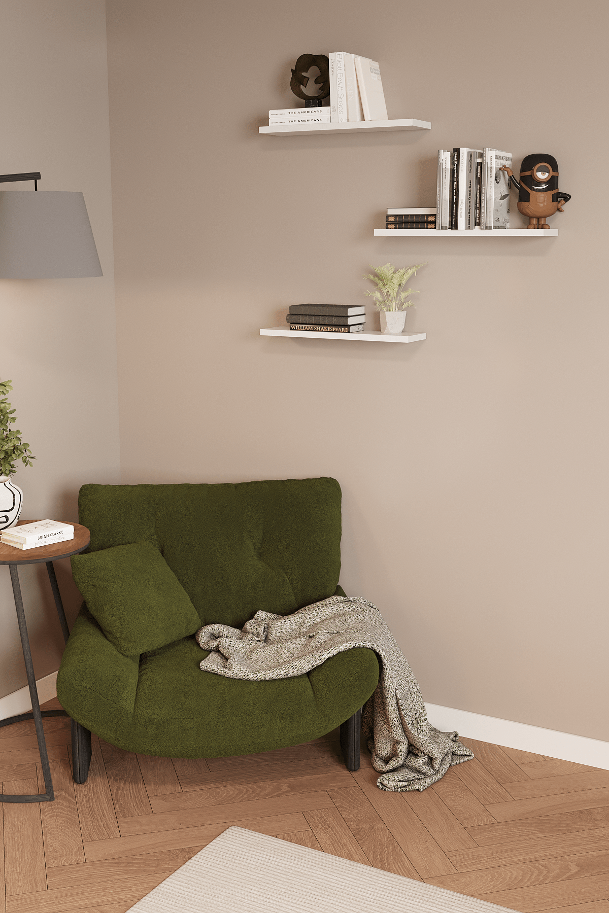 bz1-min DF05101 3'lü 13x50 Dekoratif Uçan Raf Duvar Rafı - Görsel 1