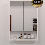 DF16104 Lotus 2 Kapaklı Aynalı Banyo Dolabı Lavabo Üstü Dolap Çok Amaçlı Banyo Dolabı