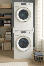 DF03102B Milano Banyo Dolabı Çamaşır Ve Kurutma Makinesi Dolabı Çamaşır Makinesi Rafı - Görsel 2