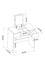 DF02112B Anka Çekmeceli Aynalı Makyaj Masası - Görsel 6